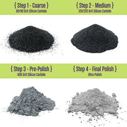 Wirejewelry 4 Step Rock Tumbler Abrasive Grit and Polish Kit, Single Batch