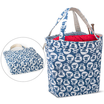Teamoy Knitting Tote Bag with Drawstring Closure, Portable Yarn Storage Bag for Knitting Needles, Yarn Skein and Crochet Supplies, Sheep (Bag Only)