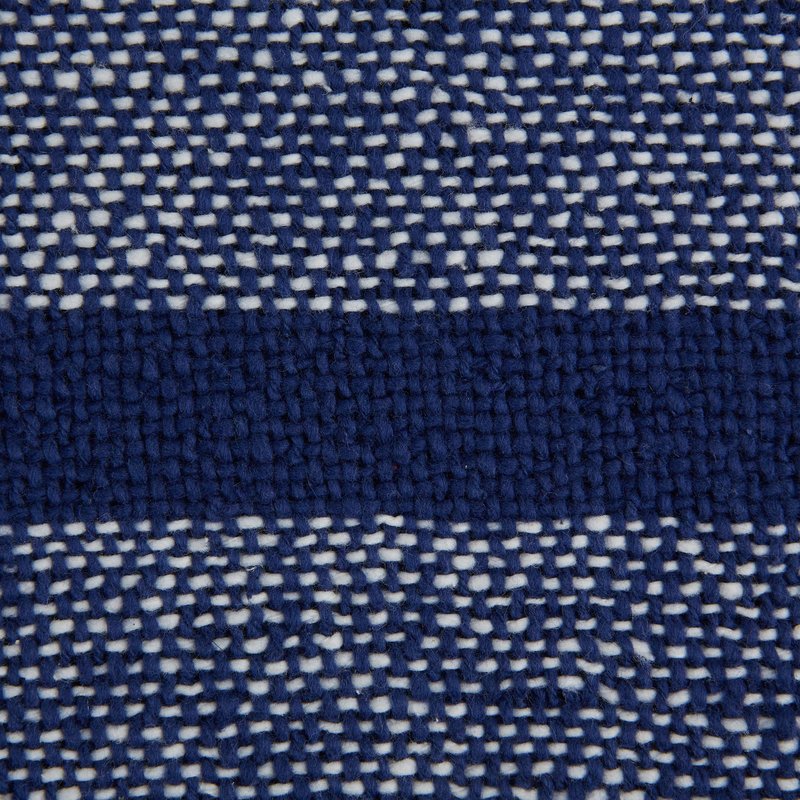 DII Navy Stripe Homespun Throw, 50x60 with 2.5" Fringe