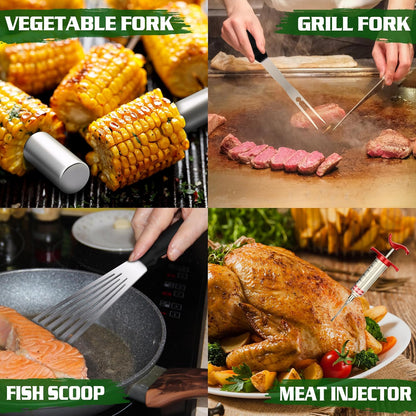 Blackstone Griddle Accessories Kit - 134 Pcs Hibachi Grill Tools Set with Spatula, Basting Cover & Burger Press