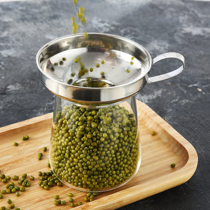 Delove Canning Funnel with Strainer for Wide and Regular Mason Jars - Wide-Mouth Funnels for Kitchen Use - Canning Supplies Kit - Stainless Steel - 3 Pack (Small and Large)