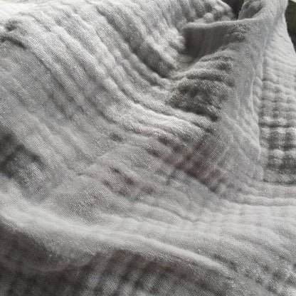 KyraHome 100% Organic 90"x104" King Cotton Blanket, Plant Dyed, Lightweight Gauze Muslin for Summer, Light Grey