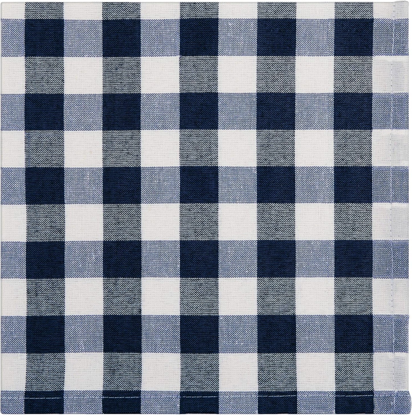 Achim Home Decor Buffalo Check Dinner Table Napkins, 4 Pack, Navy - 17" x 17" - Premium Quality Plaid, Durable &