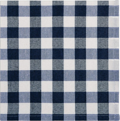 Achim Home Decor Buffalo Check Dinner Table Napkins, 4 Pack, Navy - 17" x 17" - Premium Quality Plaid, Durable &
