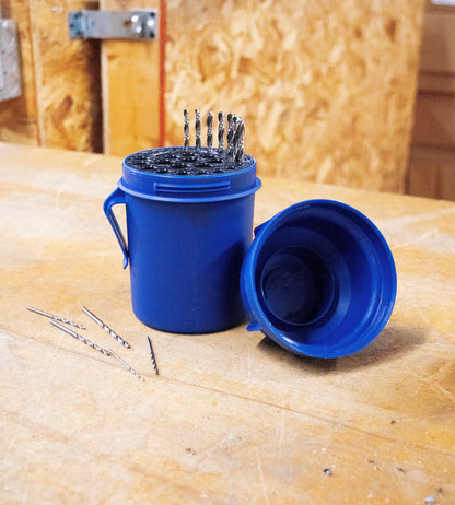 Century Drill & Tool 28406 Empty Drill Bit Index Pod, Holds 29 Bits, 1/16" to 1/2", Twist Lock Storage