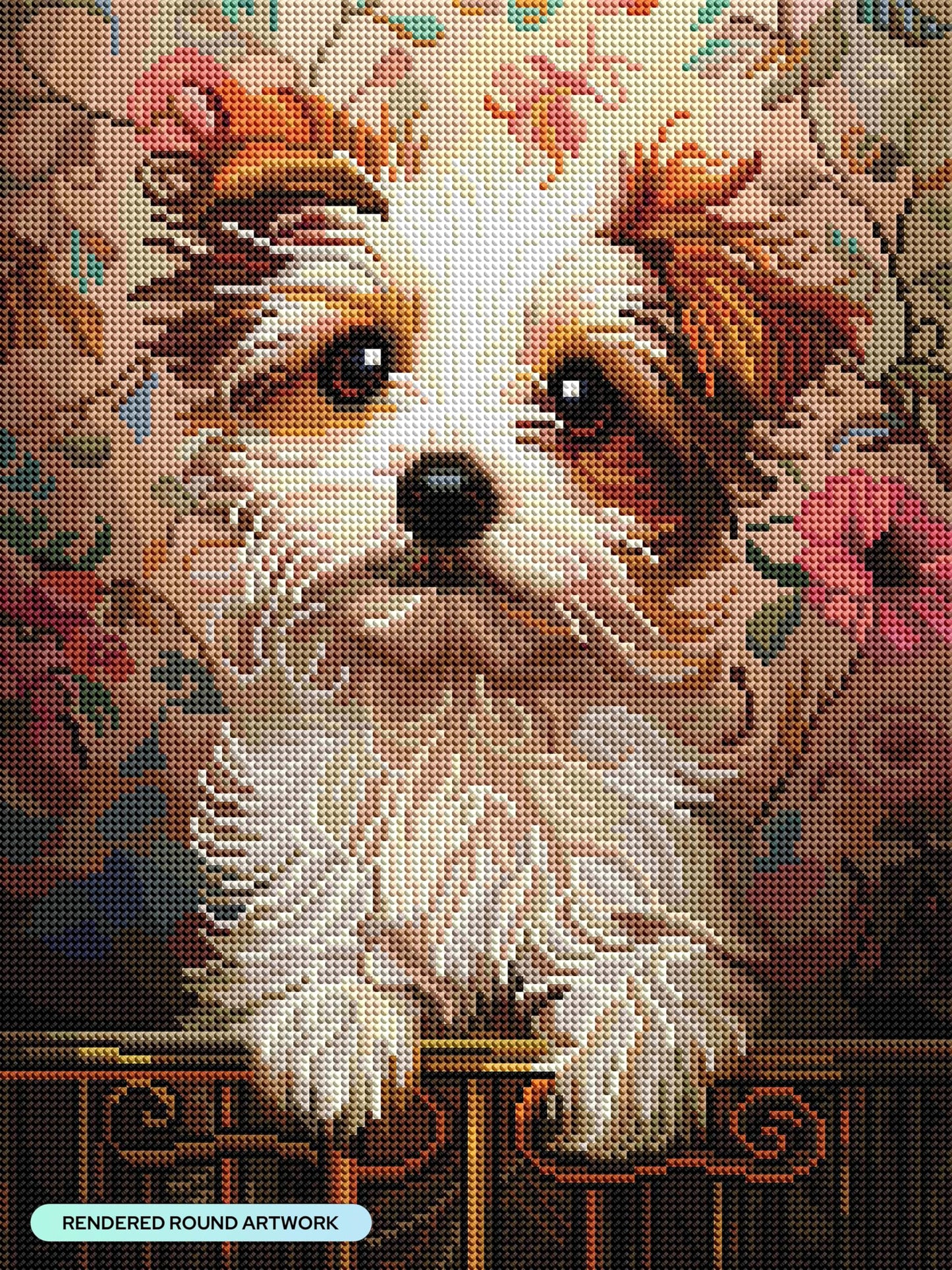 DIAMOND ART CLUB Small Wonder - Terrier Diamond Painting Kit, Fun DIY Crafts for Adults, Round Diamond Art Canvas, 13" x 17" (33 cm x 44 cm)
