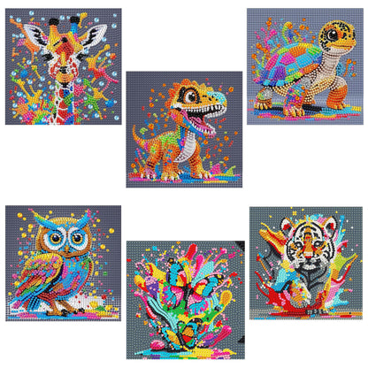 Yunruily 6 Pack Diamond Art Kits for Kids - Animals 5D Diamond Painting,Diamond Painting for Kids 6 10 12 for Kids Children Birthday,Christmas for Gifts and Home Wall Decor 6x6inch