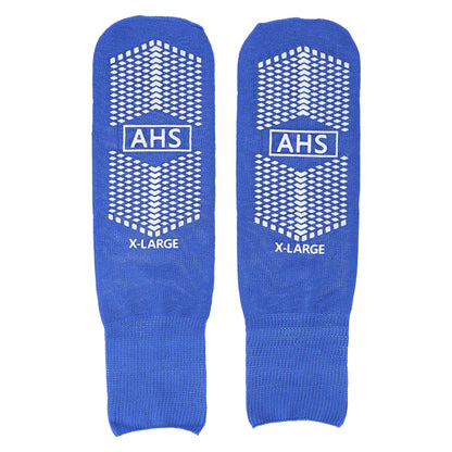 AMERICAN HOSPITAL SUPPLY AHS Slipper Socks | Blue X-Large Polyester-Spandex Knit Grip Socks with Elastic Cuff | Pack of 6 Non Skid Socks