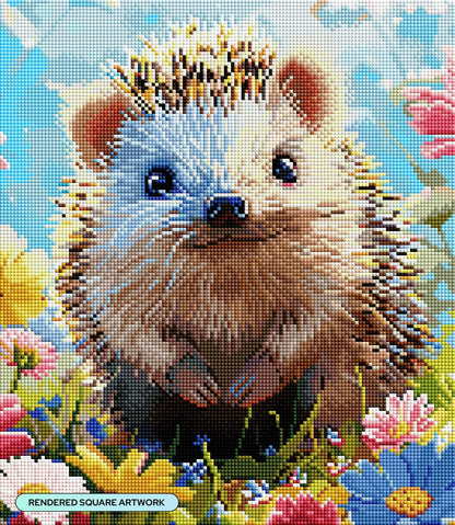 DIAMOND ART CLUB Hedgehog Cutie Diamond Painting Kit, Fun DIY Crafts for Adults, Square Diamond Art Canvas, 13" x 15" (32.9 cm x 37.8 cm)