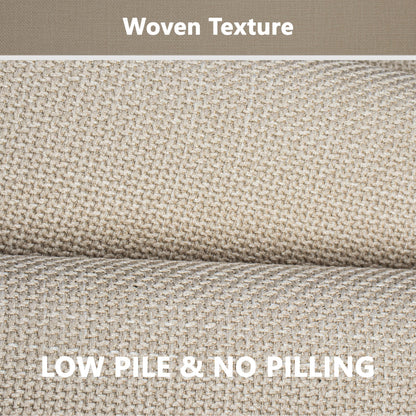 AevitasX Ultra Thin Non Slip Bath Mat with Rubber-Backing Braided Absorbent Machine Washable Bathroom Rugs, Quick Dry, Fits Under Door 17" x 24" Beige