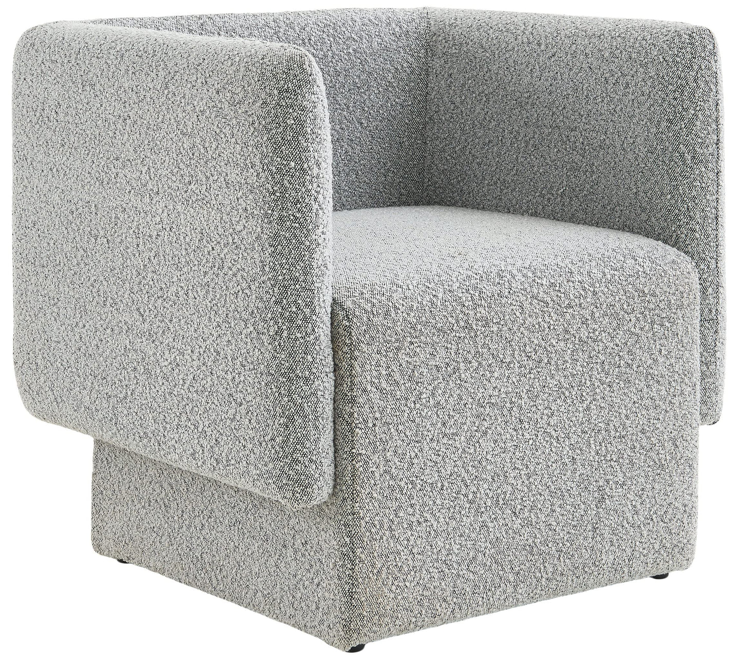 Meridian Furniture 575Grey Vera Collection Modern | Contemporary Boucle Fabric Upholstered Accent Chair, Grey, 31" W x 27" D x 29" H