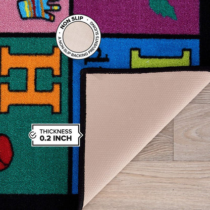 Rugshop Kids Educational Learning Alphabet Non Skid (Non Slip) Area Rug 3'3" x 4'7" Multi