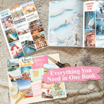 BrightenKidz Vision Board Book – Create Your Dream Life with Inspirational Clip Art, Collage Pictures & Quotes | Vision Board Supplies Kit for Women | Ideal Magazines to Visualize & Achieve Your Goals