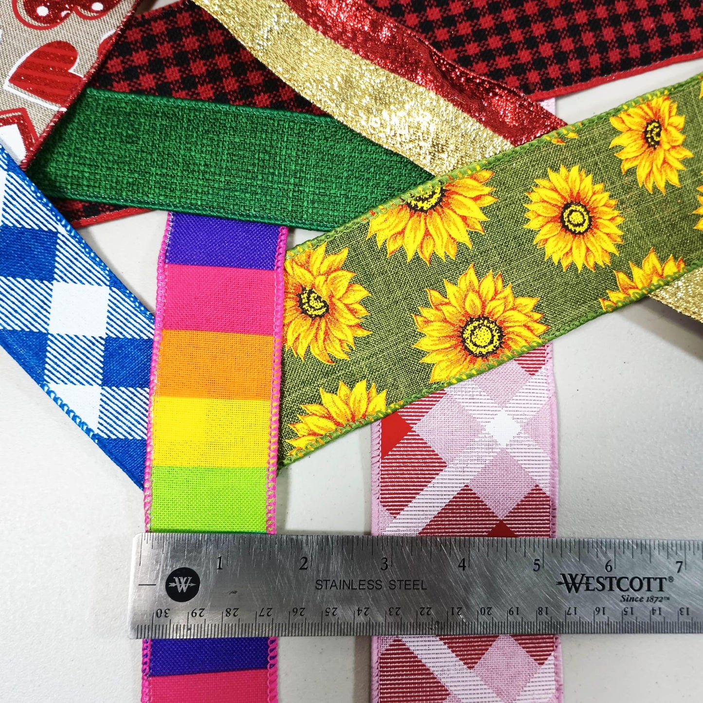 20 Yards Seasonal Fabric Wired Edge Ribbons 1.5” and 2.5” Bulk Variety Pack (20 Assorted Seasonal and Holiday Ribbons, 1 Yard Each – Styles and Textures May Vary) (Easter/Spring)