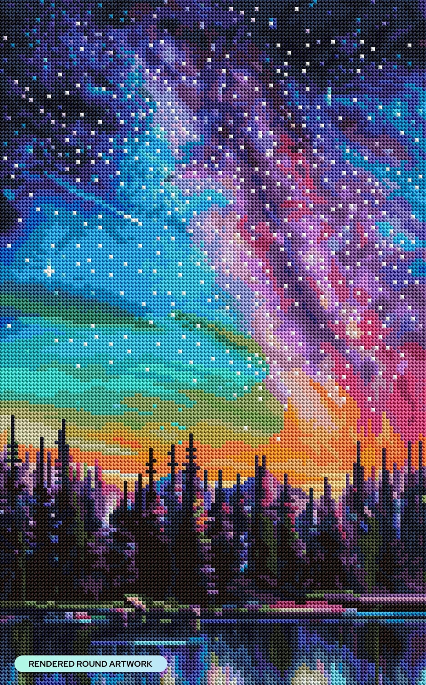 DIAMOND ART CLUB Violet Persuasion Diamond Painting Kit, Fun DIY Crafts for Adults, Round Diamond Art Canvas, 13" x 21" (32.8 cm x 52.7 cm)