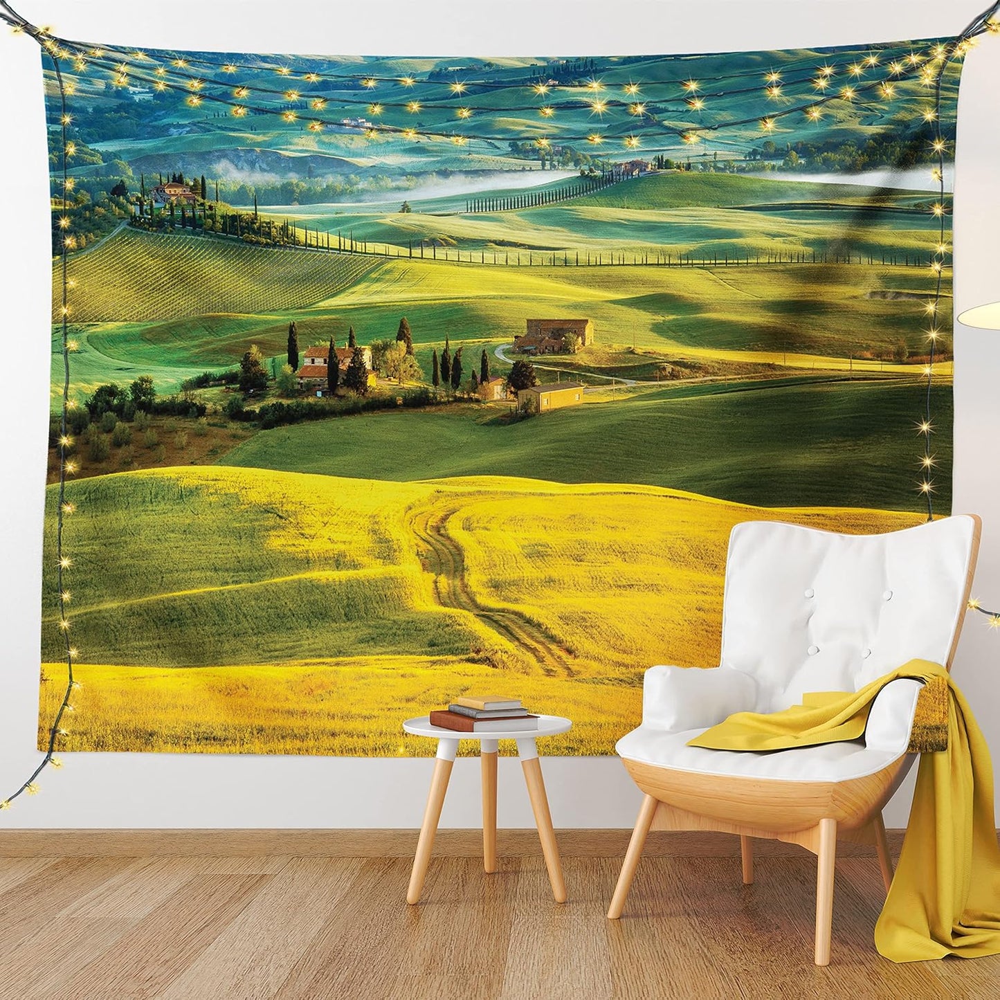 Lunarable Tuscan Tapestry, Idyllic Landscape of Tuscany Road and Cypresses, Fabric Wall Hanging Decor, 45" X 30"