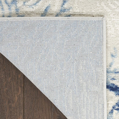 Nourison Home Pompeii Ivory Grey Blue 4' x 6' Area Rug - Easy Clean, Non Shedding, Bed Room, Living Room, Dining Room, Kitchen (4' x 6')