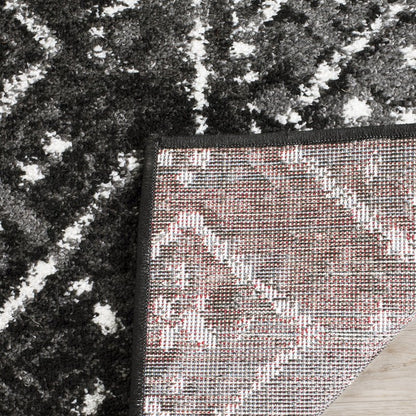 SAFAVIEH Adirondack Collection Area Rug - 4' Square, Black & Silver, Moroccan Boho Distressed Design, Non-Shedding & Easy Care, Ideal for High Traffic Areas in Living Room, Bedroom (ADR111C)
