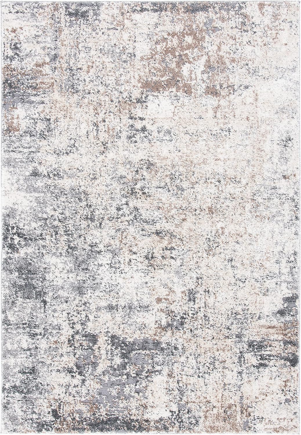 2' 4', (ASN705A) SAFAVIEH Aston Collection Accent Rug - x Ivory & Grey, Modern Abstract Design, Non-Shedding & Easy