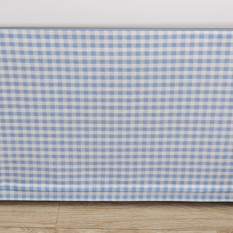 Laura Ashley - Twin Bedskirt, Plain Weave Cotton Bedding, Split Corner with Decorative Bow Ties, Dorm Essentials, Oeko-Tex Certified (Hedy Blue)