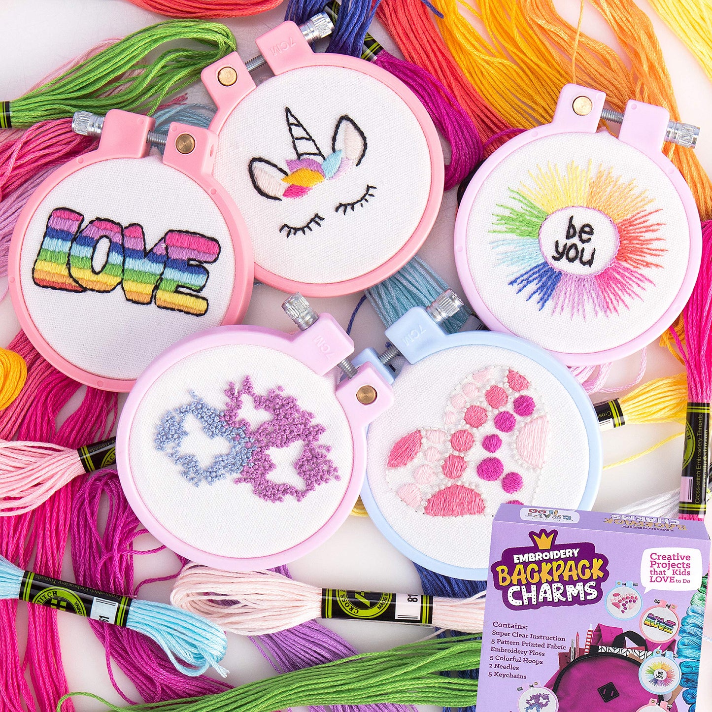 5 Stamped Embroidery kit With Embroidery Patterns. Embroidery Kit For Beginners, Needlepoint Kits For Beginners. Best Beginner Embroidery Kit For Kids Embroidery Starter Kit Cross Stitch Kits