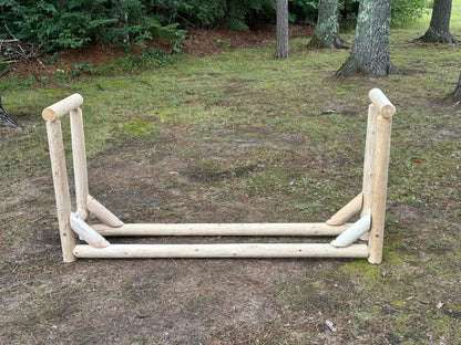 Heavy-Duty Firewood Rack for Outdoor Wood Storage – 6 ft. Unfinished Firewood Rack Outdoor Log Holder – Fire Wood Storage Racks, Keeps Woods Dry, Neat & Ready for Fireplace, Porch & Backyard Use