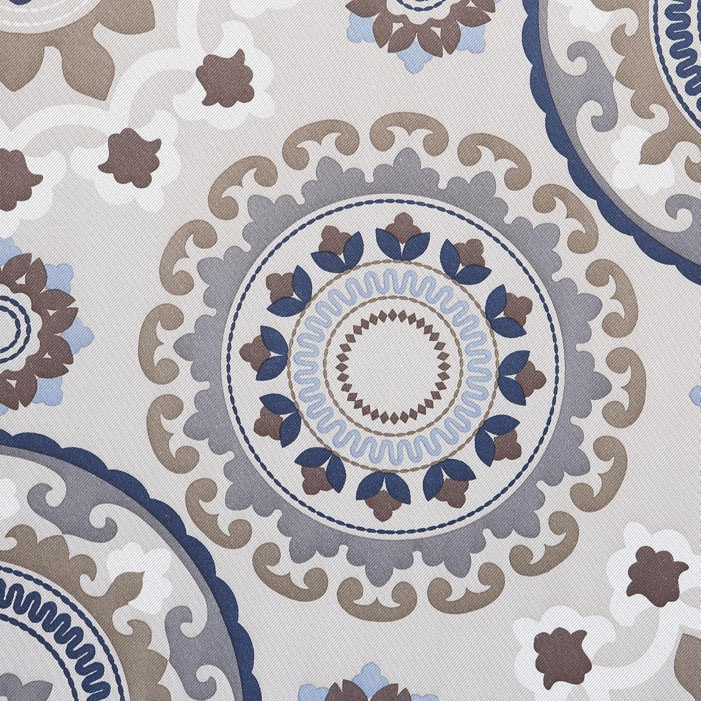 Sun Zero Nepal Global Medallion Print Blackout Grommet Curtain Panel, 40" x 84", Linen