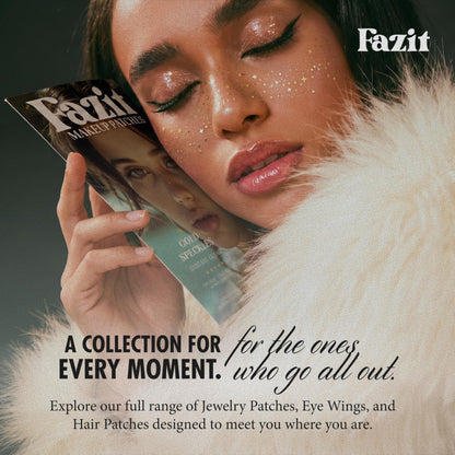Fazit Gold Speckles - Glitter Freckle Makeup Patches - Shimmering Faux Freckles & Body Glitter - Waterproof, Long-Lasting Instant Glamour for Festivals & Parties - 6 Temporary Makeup Patches Per Pack