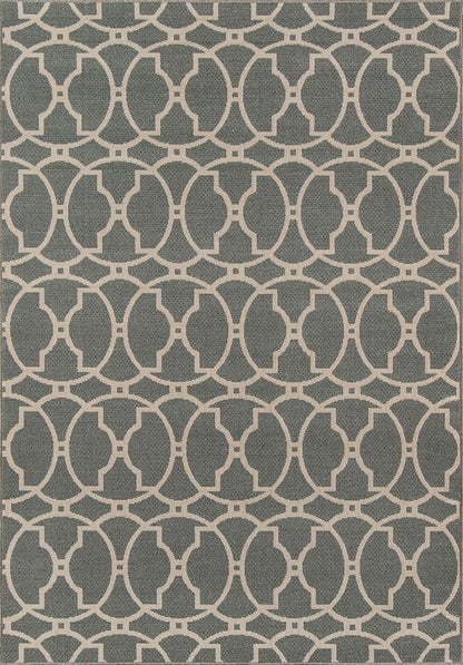 Momeni Rugs Baja Collection Indoor & Outdoor Area Rug, 1'8" x 3'7", Grey, Easy to Clean