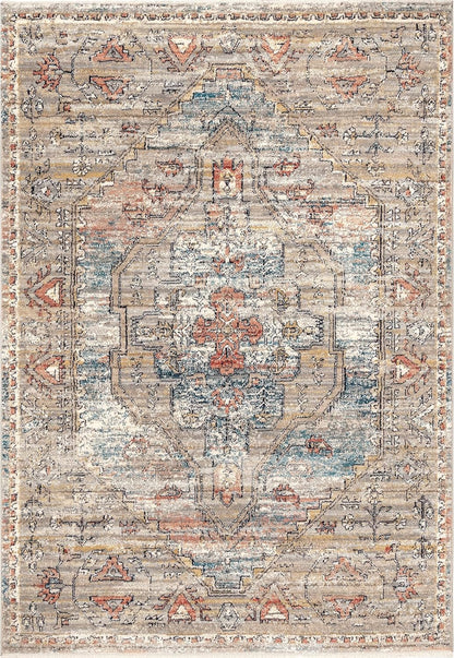 nuLOOM Marley Traditional Medallion Fringe Accent Rug, 3x5, Beige