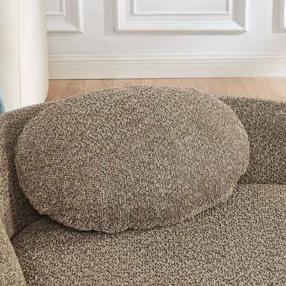 Full Foam Chaise Lounge Chair Indoor, Boucle Upholstered Boneless Chaise Lounge Sofa Bed, Right Facing Leisure Cloud Recliner Couches Sleeper Daybed for Living Room