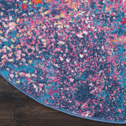 Nourison Home Passion 4' x Round Multicolor Fabric Modern Area Rug (4' Round)