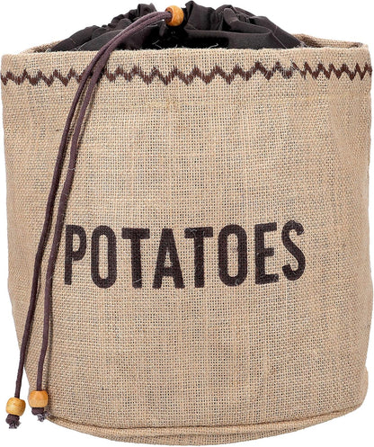 Natural Elements Potato Bag with Blackout Lining, Hessian, 24 x 24 cm, Brown
