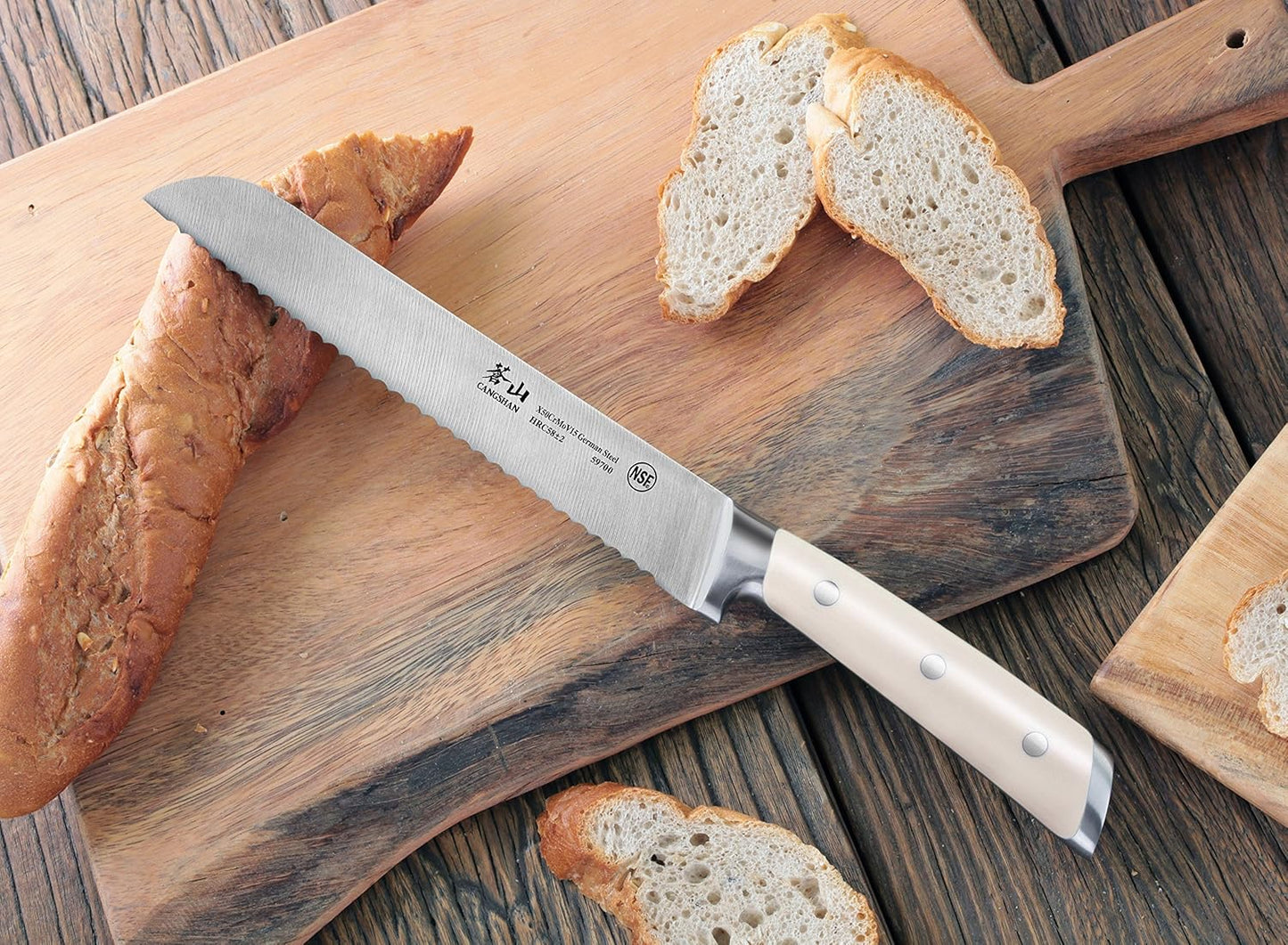 S1 59700 8-Inch Cangshan Series German Steel Forged Bread Knife