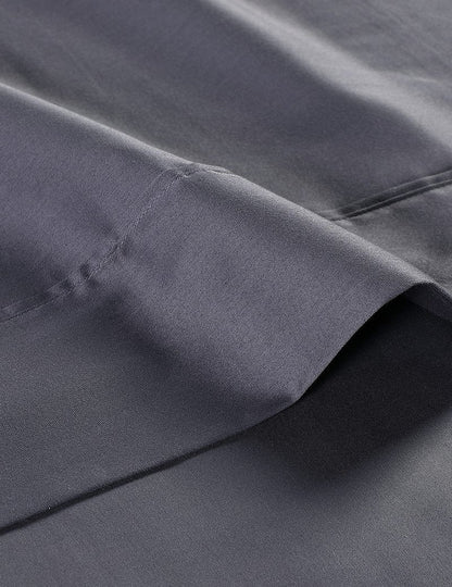 Anne Klein Reverie 100% Cotton Solid Sheet Set, King, Charcoal