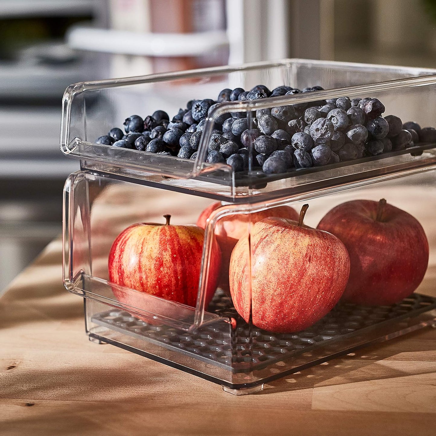 Spectrum Diversified Hexa Small Refrigerator Bin - In-Fridge Storage for Fruit, Vegetables, and More (8.5 x 6 x 2.25)