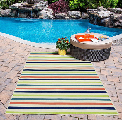 Momeni Rugs Baja Collection Indoor & Outdoor Area Rug, 2'3" x 4'6", Multicolor - Easy to Clean, UV Protected