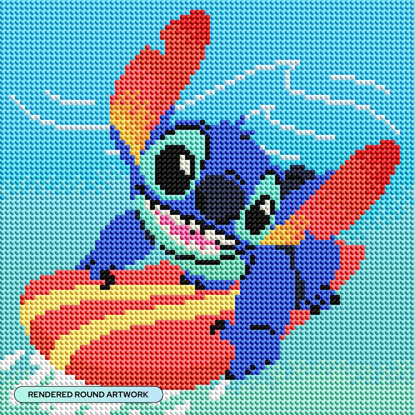 DIAMOND ART CLUB Beach Break Diamond Painting Kit, Fun DIY Crafts for Adults, Round Diamond Art Canvas, 9" x 9" (22.8 cm x 22.8 cm)