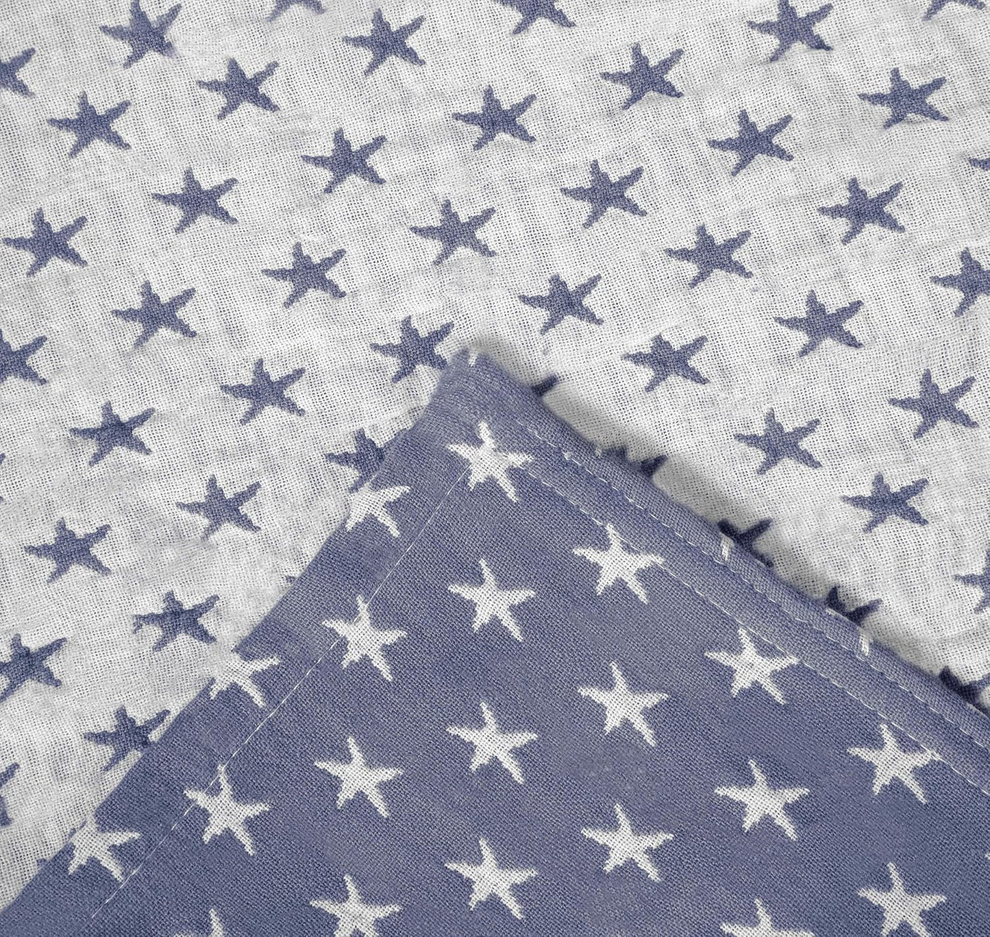 Sterling Creek Dawson Star Muslin Blanket Queen Three Layers Lightweight Breathable Cotton Gauzy Blanket for Adults