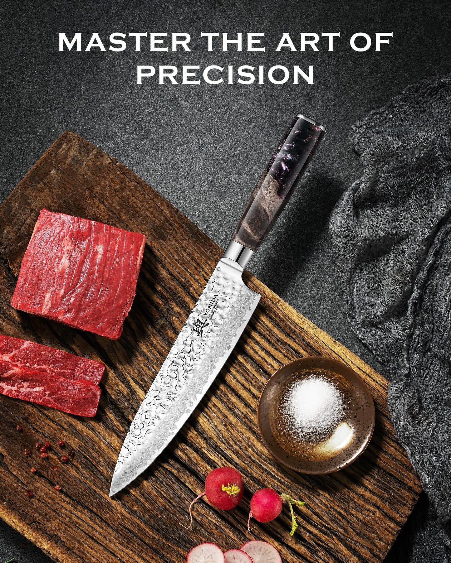 Japanese Chef Knife, 67-Layer Damascus Steel 8 Inch Kitchen Knife with AUS-10 Core, Professional Hand Forged Gyuto Knife with Gift Box, Ergonomic Handle, Ideal Valentine's Day Gifts for Men Women