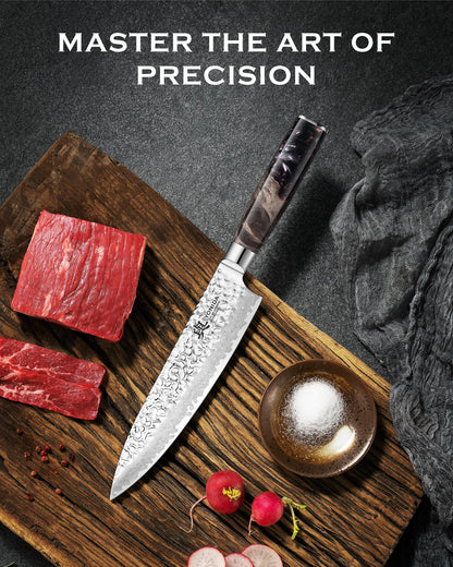 Japanese Chef Knife, 67-Layer Damascus Steel 8 Inch Kitchen Knife with AUS-10 Core, Professional Hand Forged Gyuto Knife with Gift Box, Ergonomic Handle, Ideal Valentine's Day Gifts for Men Women