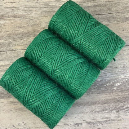 Quotidian Green Natural 3 ply Jute Jute Twine Rolls 1/12" (0.2cm) 1000 Feet - Wrapping Picture Hanging Gardening