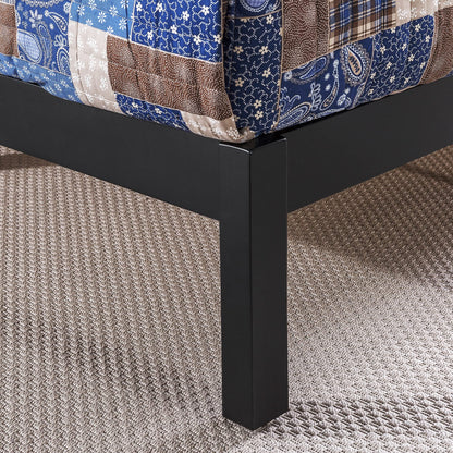 Zinus Santiago Wood Platform Bed Frame, Wood Slat Support, No Box Spring Needed, Easy Assembly, King, Black