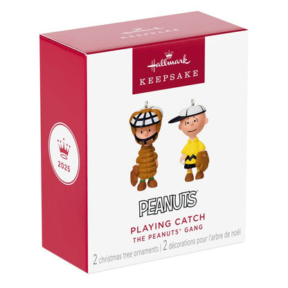 Hallmark Keepsake Peanuts Christmas Ornament, The Peanuts Gang Playing Catch, Set of 2