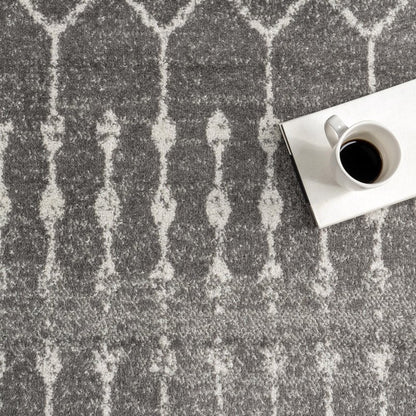 nuLOOM 2x3 Moroccan Blythe Area Rug, Dark Grey, Faded Bohemian Design, Stain Resistant, For Bedroom, Dining Room, Living Room, Hallway, Office, Kitchen, Entryway