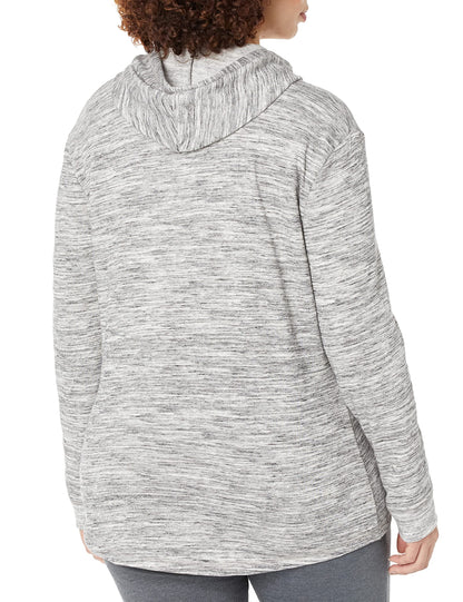 Hanes Womens French Terry Zip Hoodie Warm Up Or Track Jacket, Ebony Spacedye, Large US