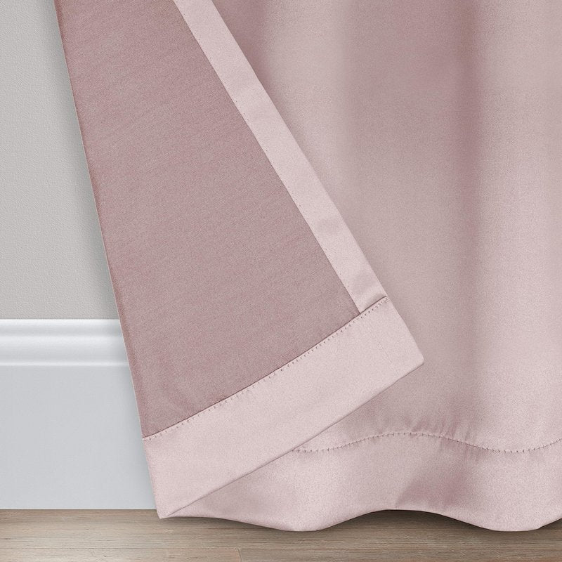 Eclipse Solid Thermapanel Modern Room Darkening Rod Pocket Window Curtain for Bedroom (1 Panel) 54" x 84" Curtain Panel in Blush