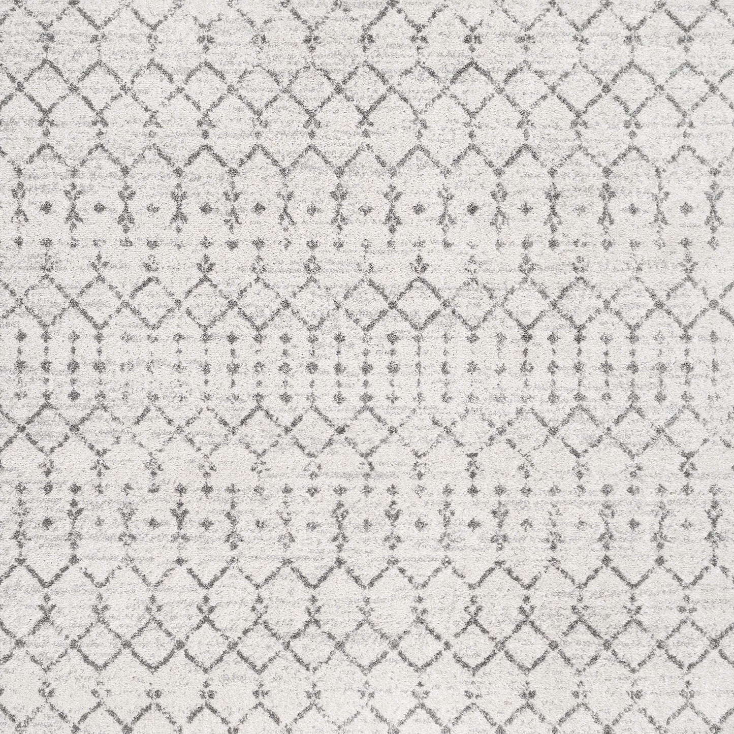 JONATHAN Y Boho Vintage Diamond Cream/Gray Square Area Rug 6X6 ft, Moroccan Hype for Living Room, Bedroom, Kitchen, Office, Easy-Cleaning, High Traffic, Pet-Friendly, Non-Shedding (MOH101B-6SQ)