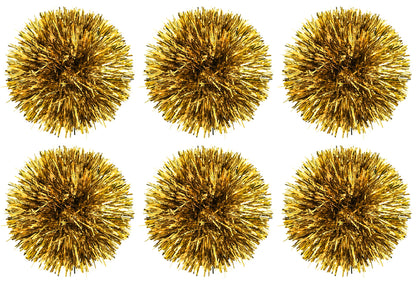 CT CRAFT LLC 4" Length, 6 Count Self-Adhesive Tinsel Bows Gift Wrap Accessory - Gold