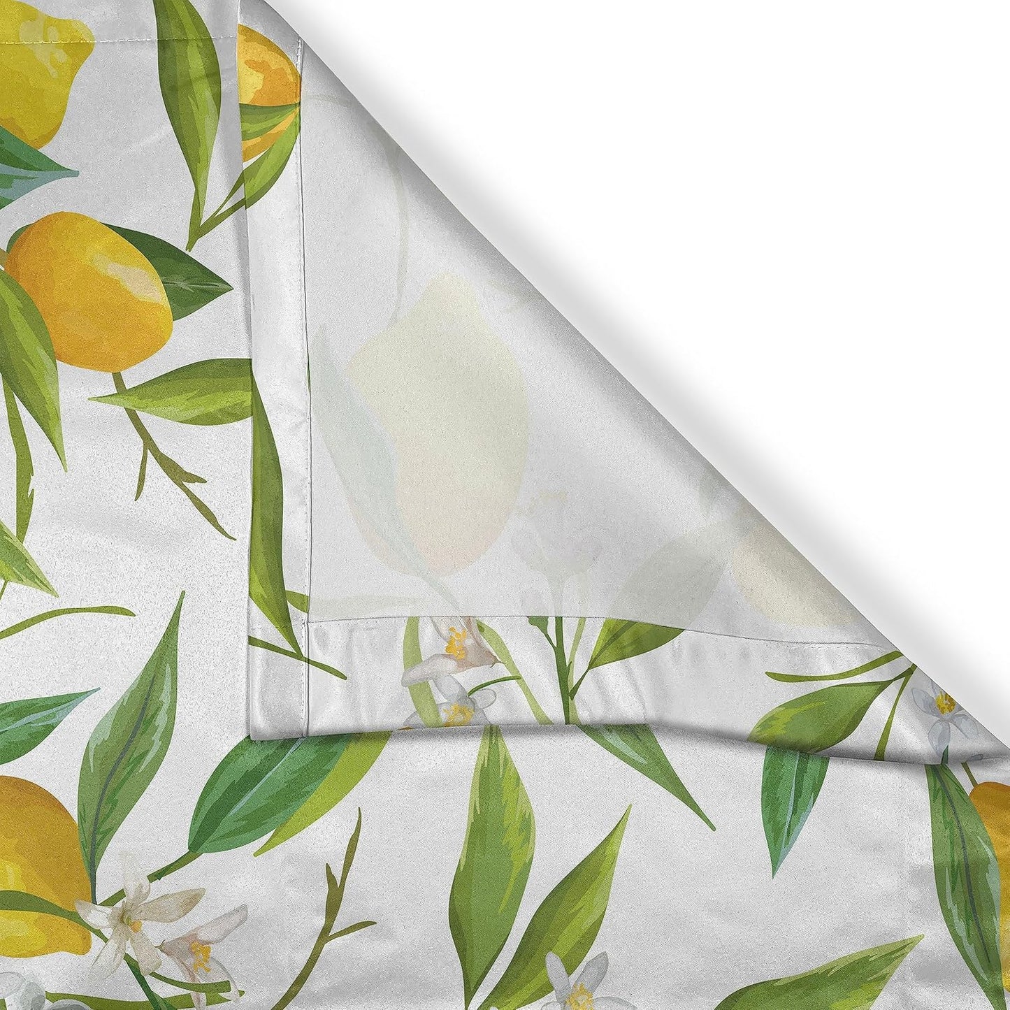 Ambesonne Nature Kitchen Curtains, Flowering Lemon Plant Theme, 2 Panel Set for Kitchen Cafe Decor, 55" x 39", Green